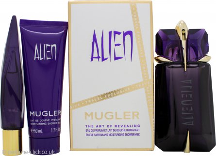 Thierry Mugler Alien Gift Set 60ml Refillable EDP + 50ml Shower Milk + 10ml EDP