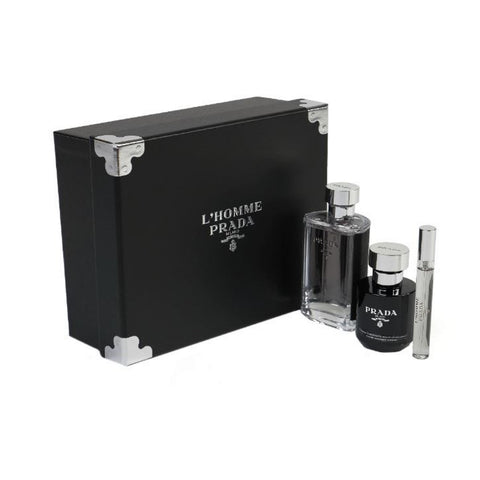 Prada Prada L'Homme L'Eau Gift Set 100ml EDT + 10ml EDT + 100ml Shower Gel